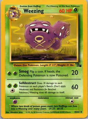 1999 Fossil #45/62 Weezing Uncommon B118