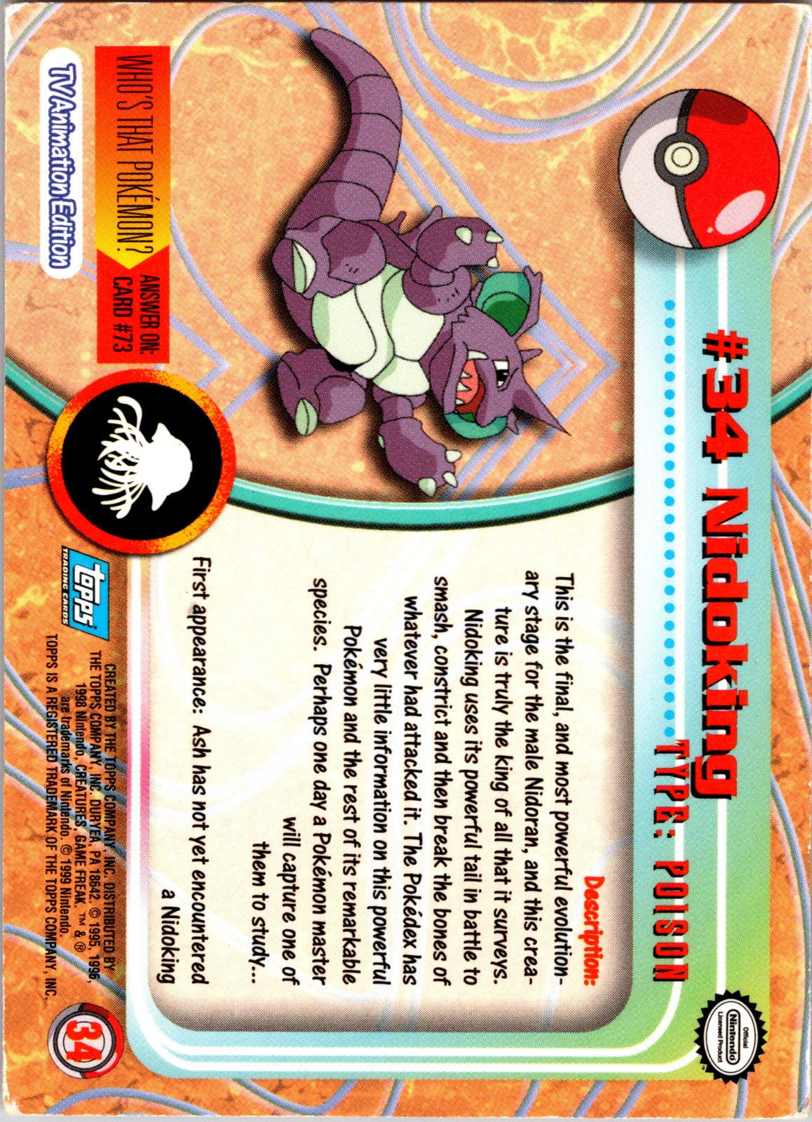 1999 Topps TV Nidoking HP  P153