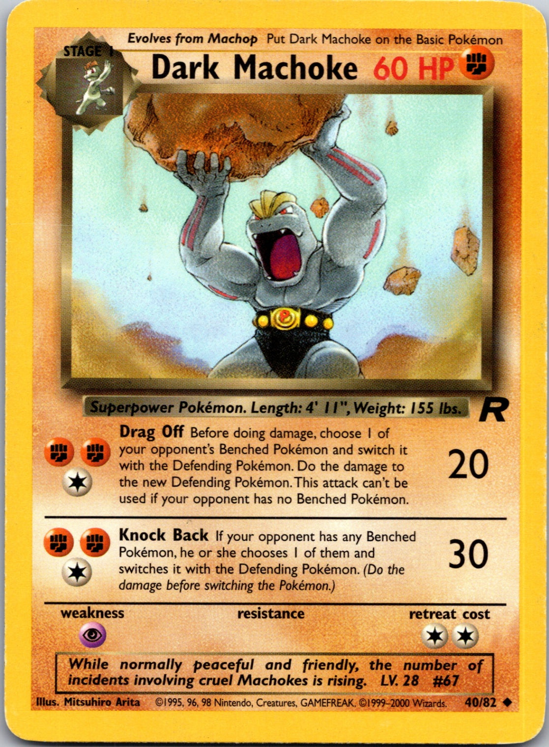 2000 Team Rocket 40/82 Dark Machoke Uncommon M288