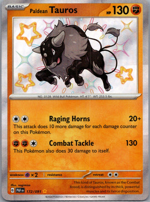 2024 SV: Paldean Fates 172/091 Paldean Tauros Shiny Rare F105