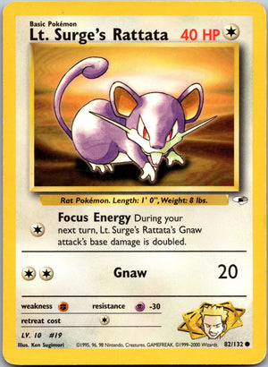 2023 Trading Card Game Classic 015/034 Lt. Surge's Rattata LP