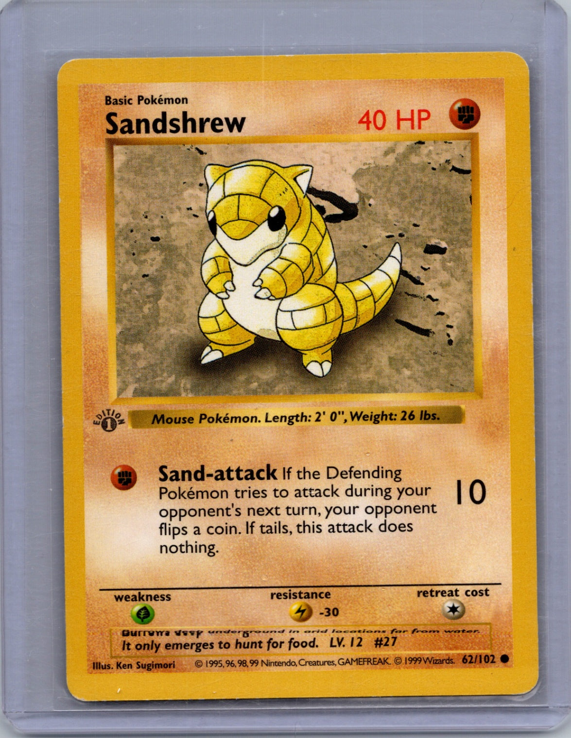 1999 Base Set [1st Edition] 062/102 Sandshrew Common T