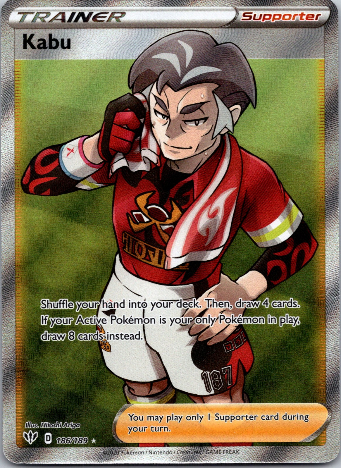 2020 Kabu (Full Art) SWSH03: Darkness Ablaze 186/189 NM
