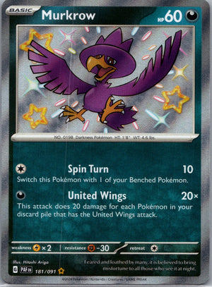 2024 SV: Paldean Fates 181/091 Murkrow Shiny Rare F200