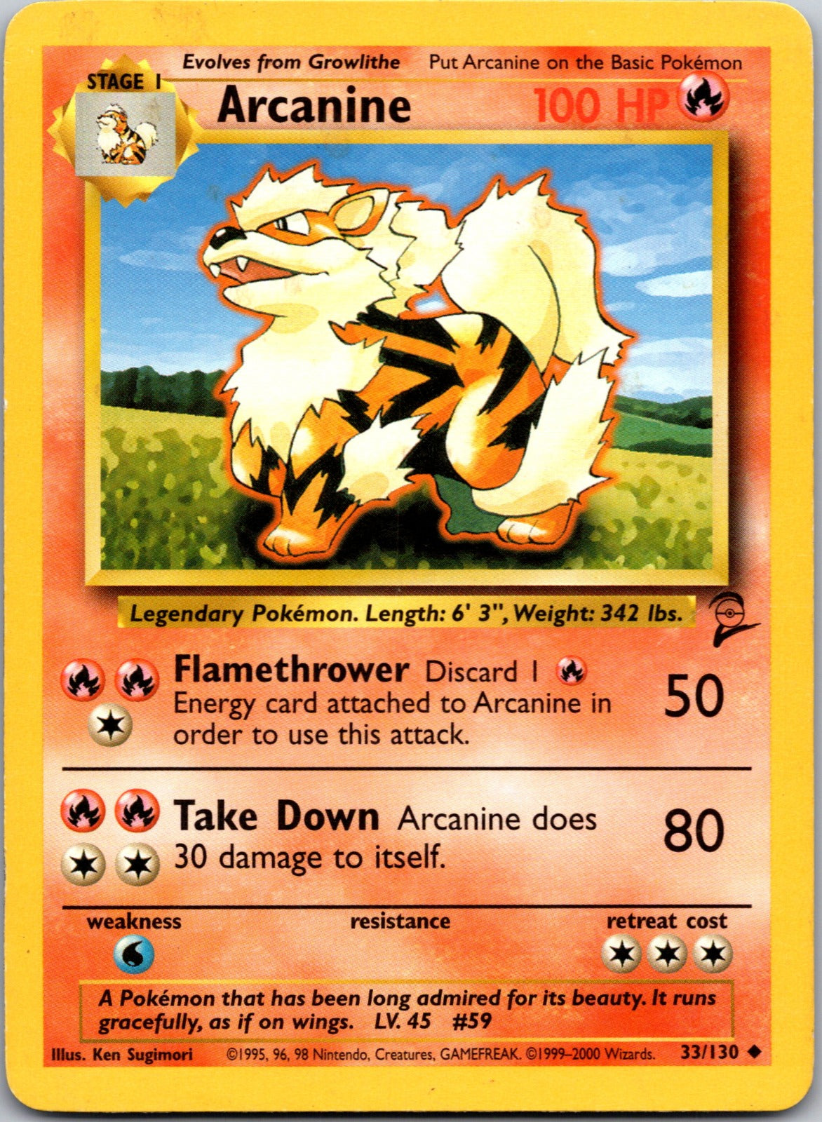 2000 Base Set 2 033/130 Arcanine LP