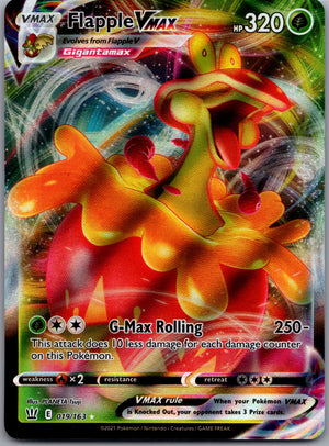 2021 SWSH05: Battle Styles 019/163 Flapple VMAX Ultra Rare D132