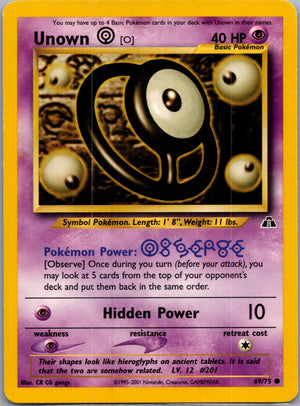 Neo Discovery 69/75 Unown [O] Common NM