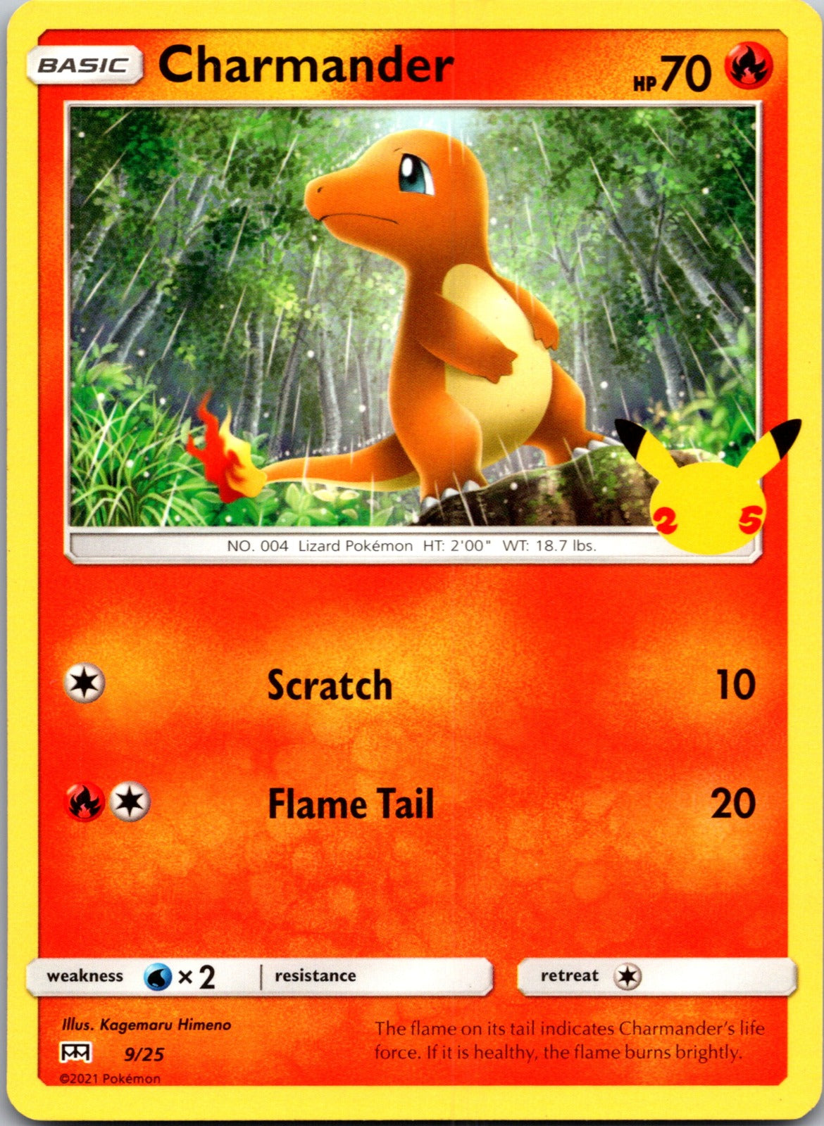 2021 McDonald's 25th Anniversary Promo 009/025 Charmander NM  X256
