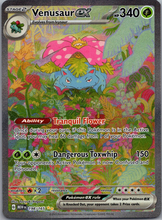SV: Scarlet & Violet 151 198/165 Venusaur ex Special Illustration Rare NM
