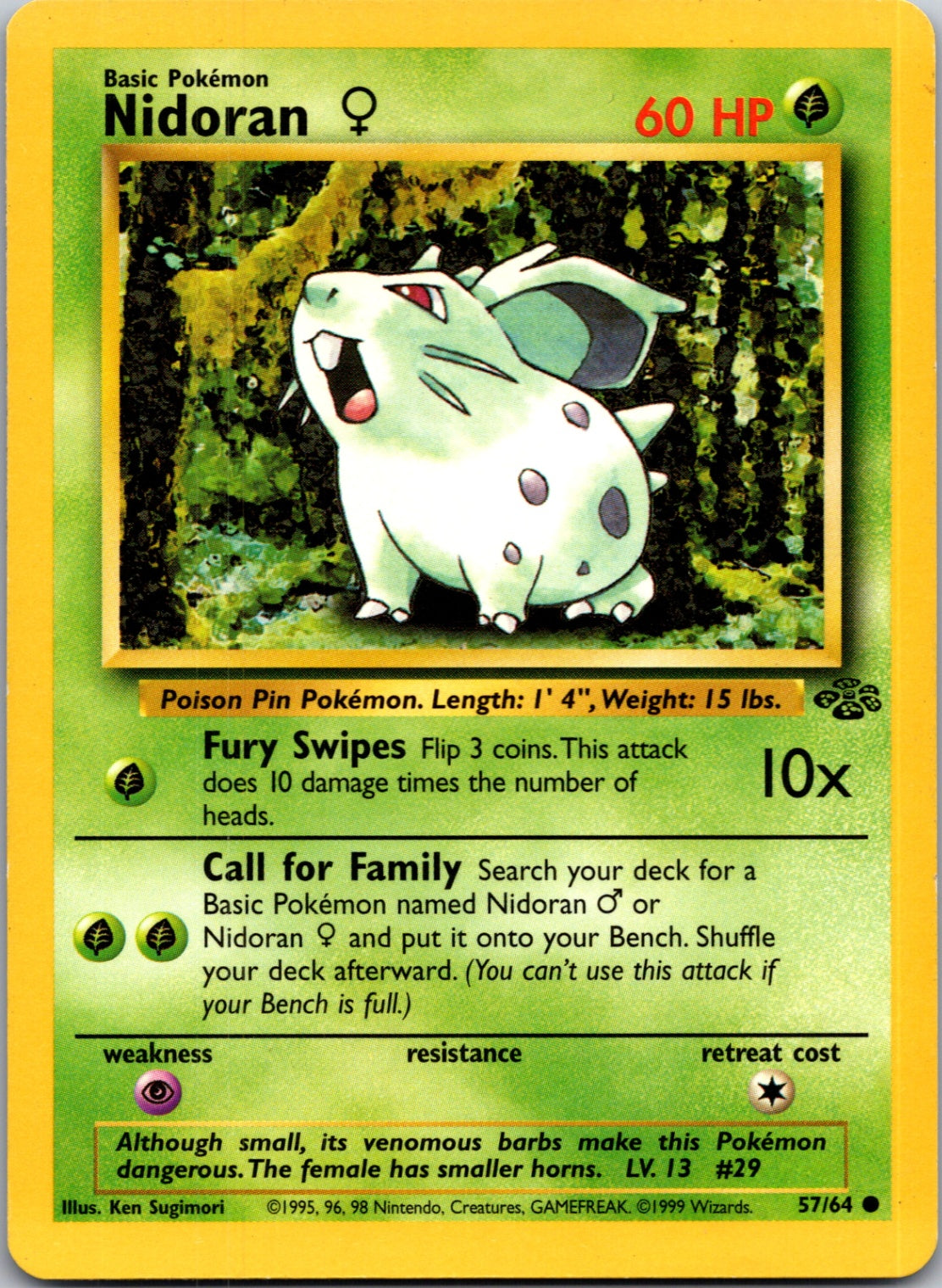 1999 Jungle 57/64 Nidoran F Common L22