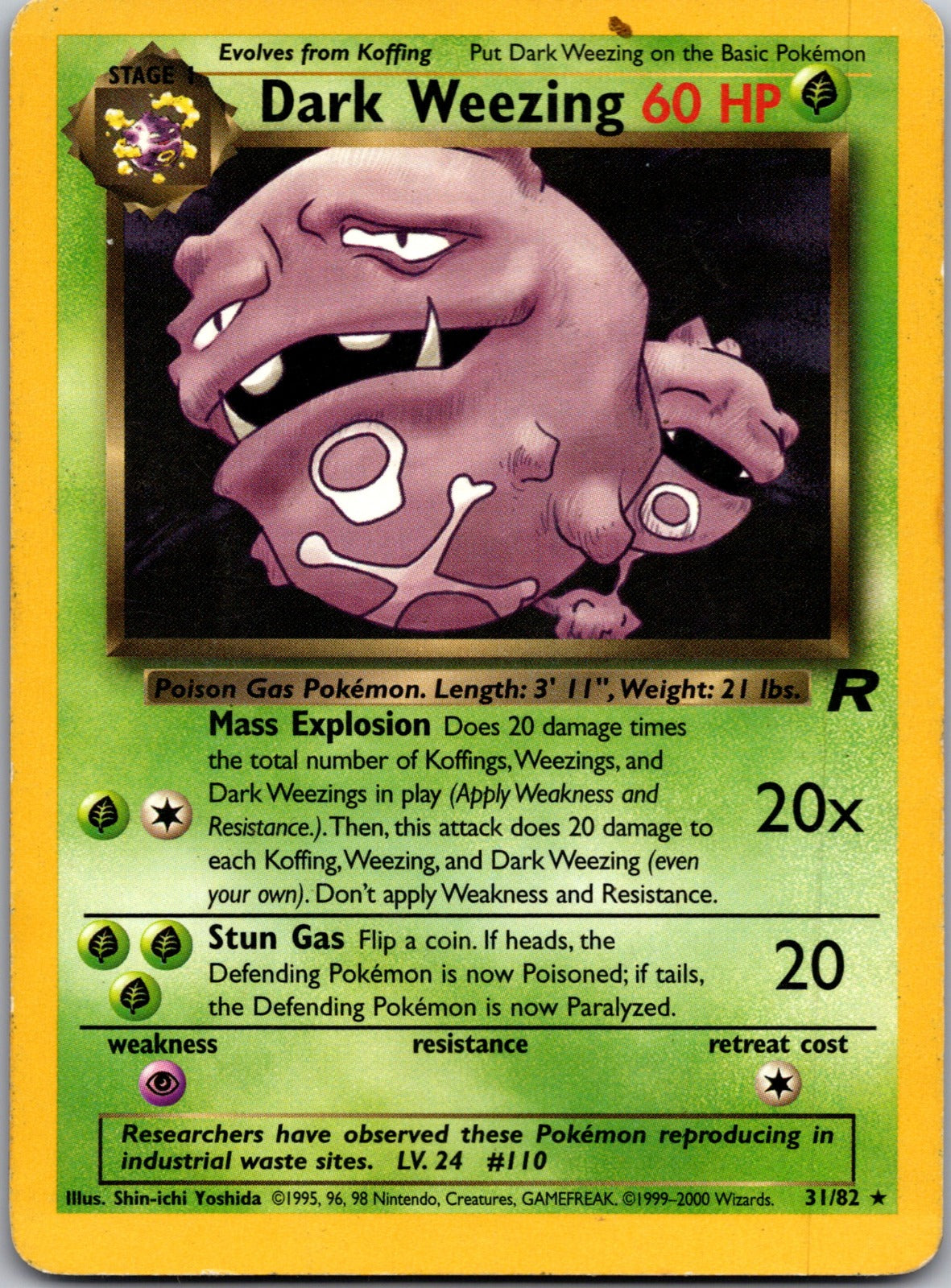 2000 Team Rocket 31/82 Dark Weezing (31) LP
