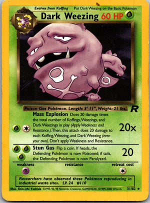 2000 Team Rocket 31/82 Dark Weezing (31) LP