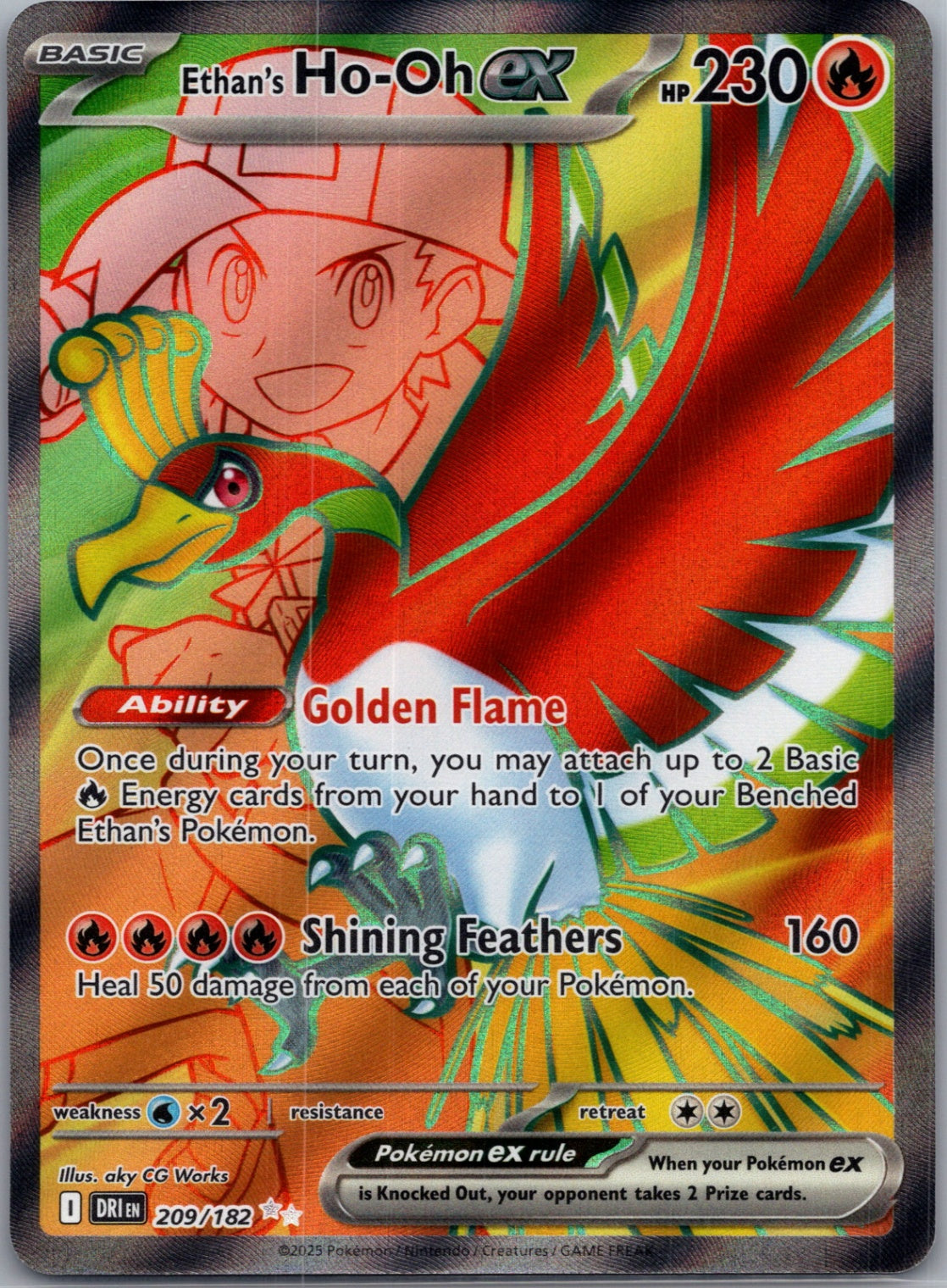 2025 SV10: Destined Rivals 209/182 Ethan's Ho-Oh ex Ultra Rare F213