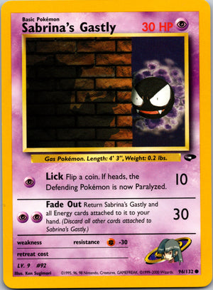 2000 Gym Challenge 096/132 Sabrina's Gastly (96) Common A121