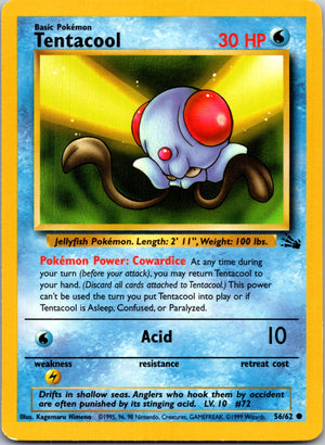 1999 Fossil #56/62 Tentacool Common B296