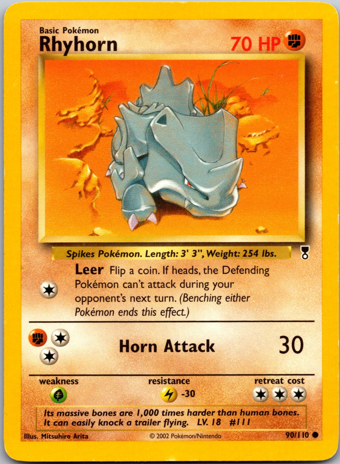 2002 Legendary Collection 090/110 Rhyhorn LP