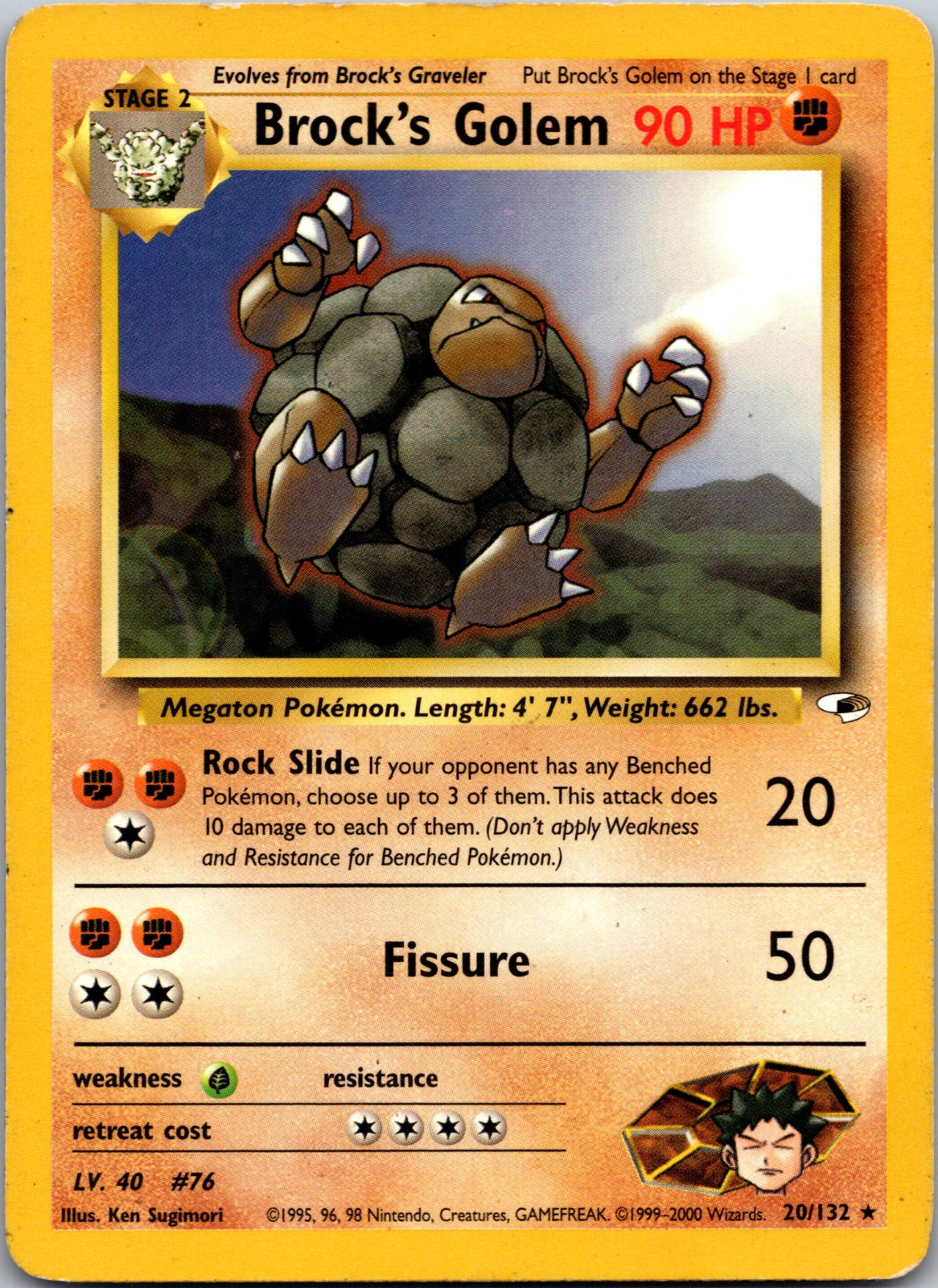 2000 Gym Heroes 020/132 Brock's Golem LP