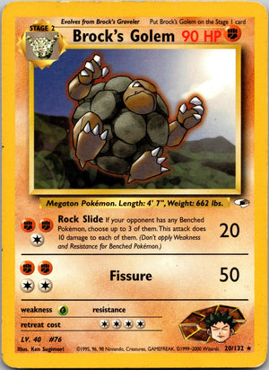 2000 Gym Heroes 020/132 Brock's Golem LP