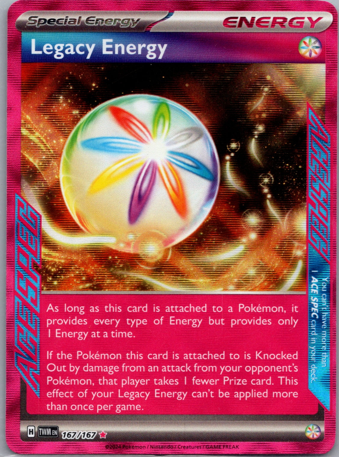2024 SV06: Twilight Masquerade 167/167 Legacy Energy ACE SPEC Rare D123