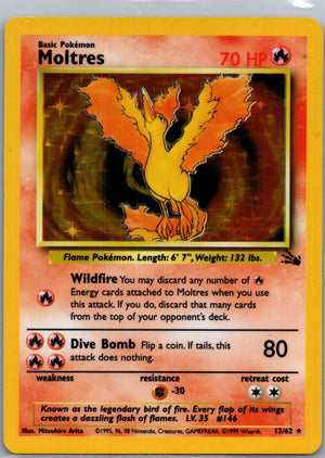 1999 Fossil 12/62 Moltres (12) Holo Rare G226