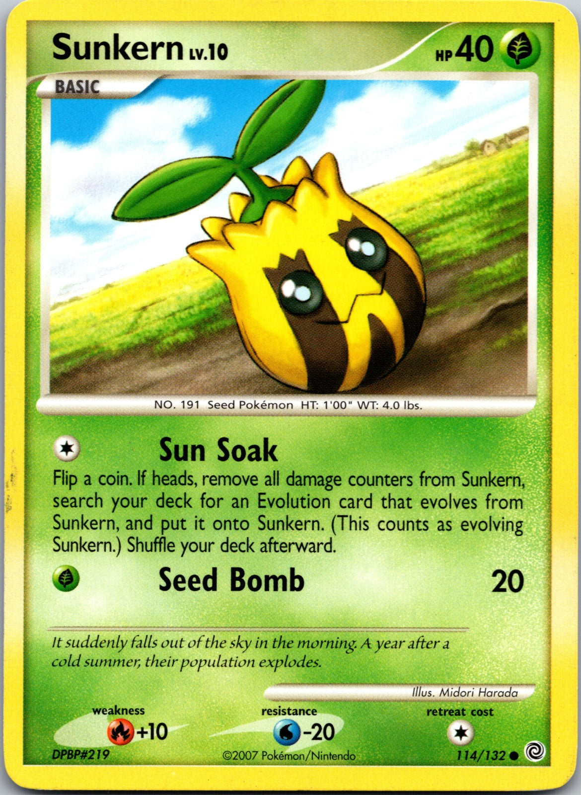 2007 Secret Wonders 114/132 Sunkern LP
