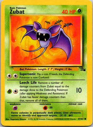 1999 Fossil 57/62 Zubat Common L107