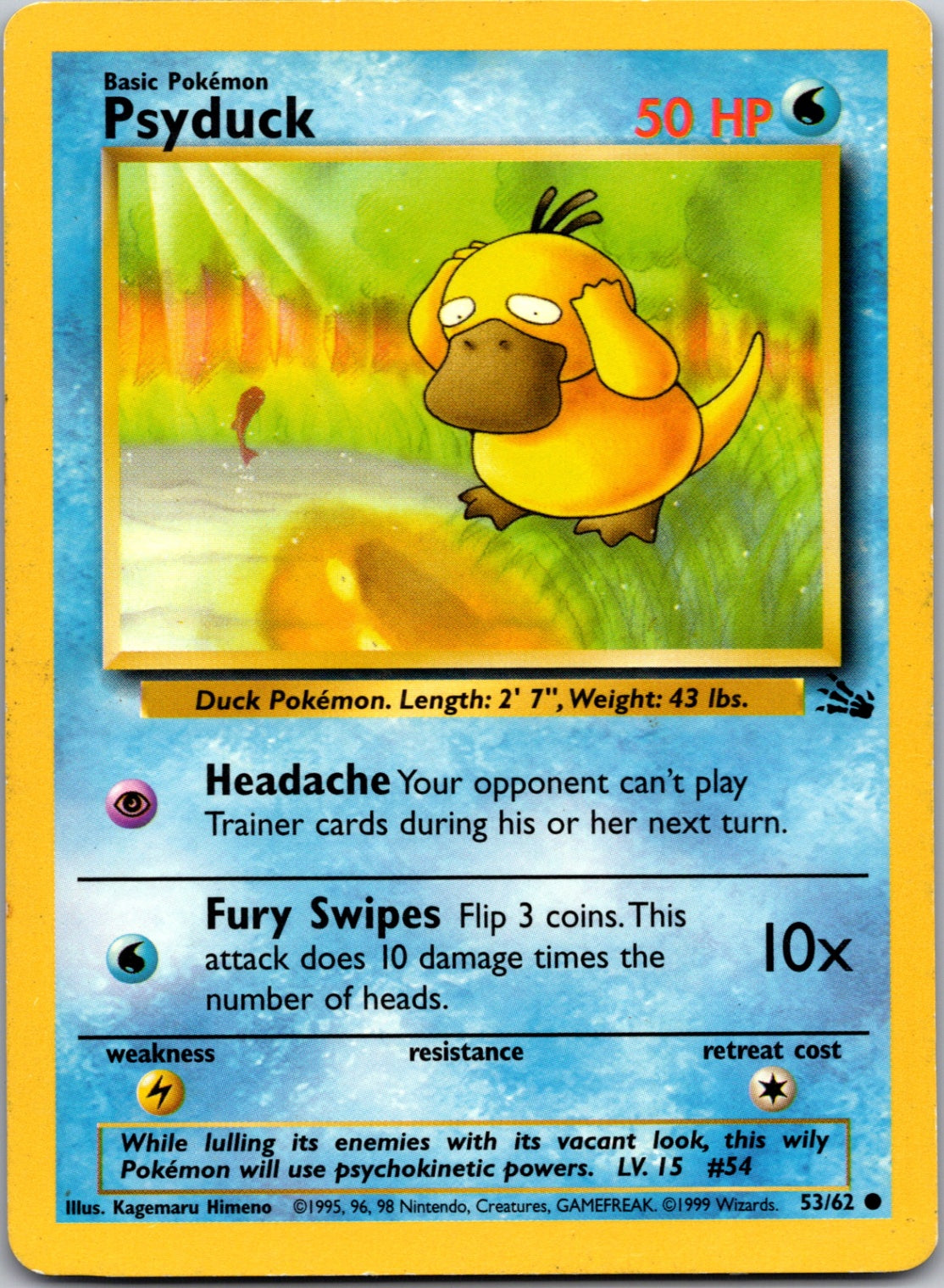 1999 Fossil #53/62 Psyduck Common A154