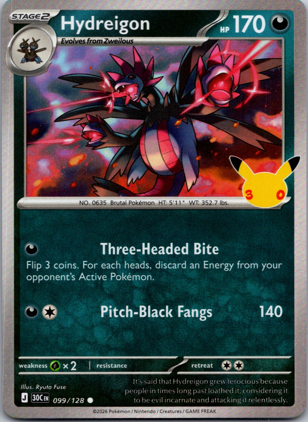2026 ME: 30th Celebration 099/128 Hydreigon LP