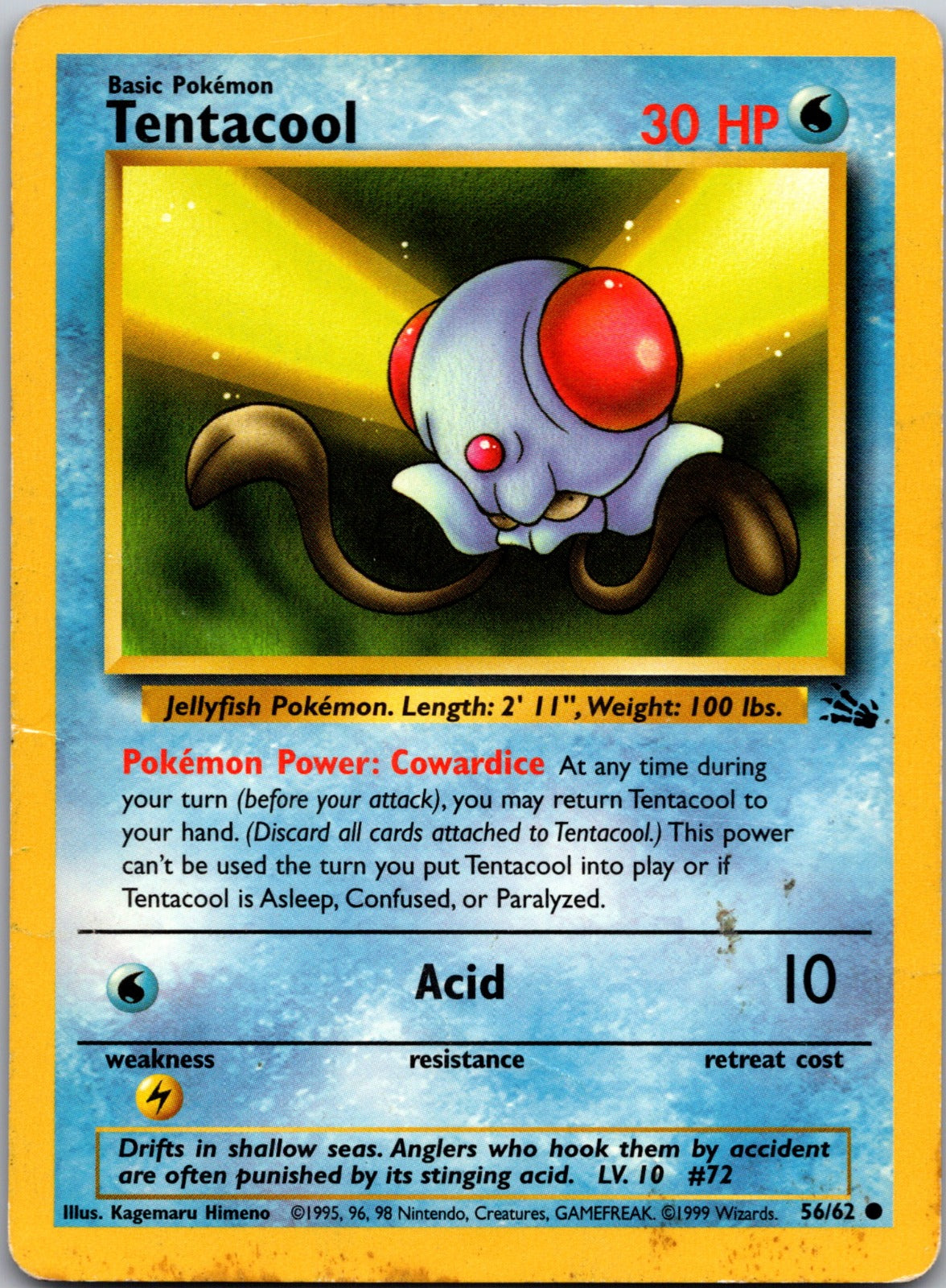 1999 Fossil 56/62 Tentacool LP