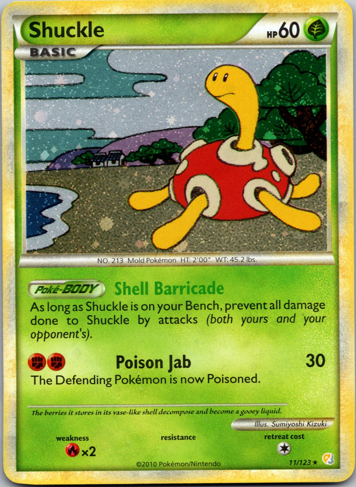 2010 HeartGold SoulSilver 11/123 Shuckle LP