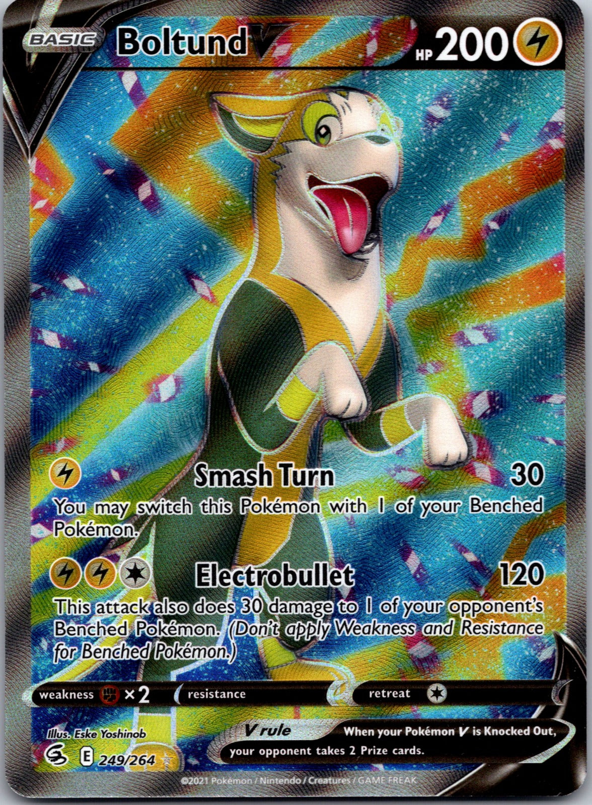 2021 SWSH08: Fusion Strike 249/264 Boltund V (Full Art) NM