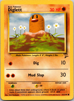 Diglett Common Base Set 2 071/130 LP