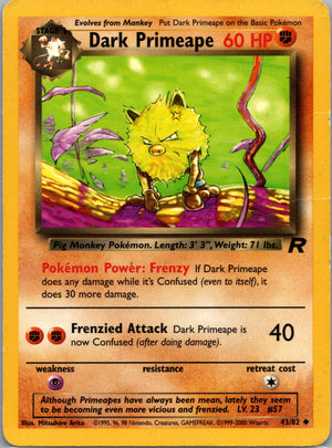 2000 Team Rocket 43/82 Dark Primeape Uncommon A252