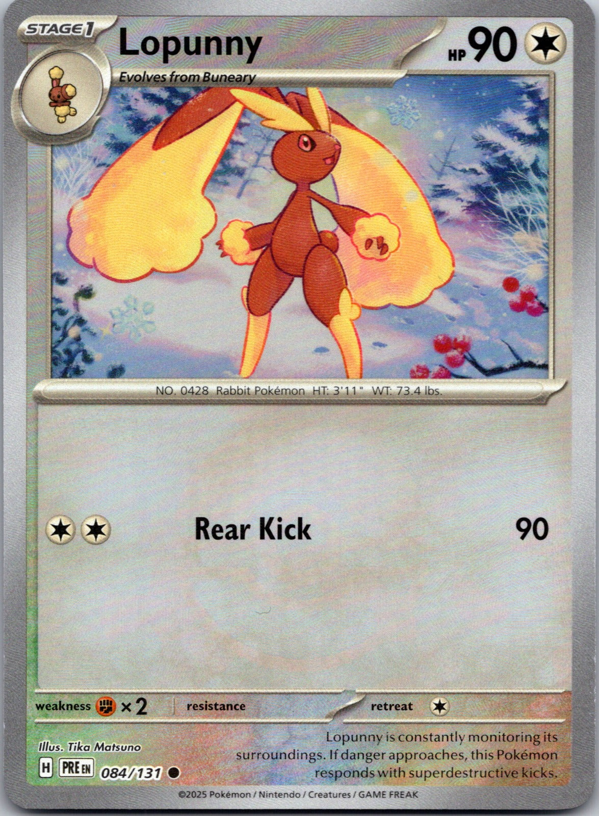 2025 Lopunny SV: Prismatic Evolutions 084/131 NM