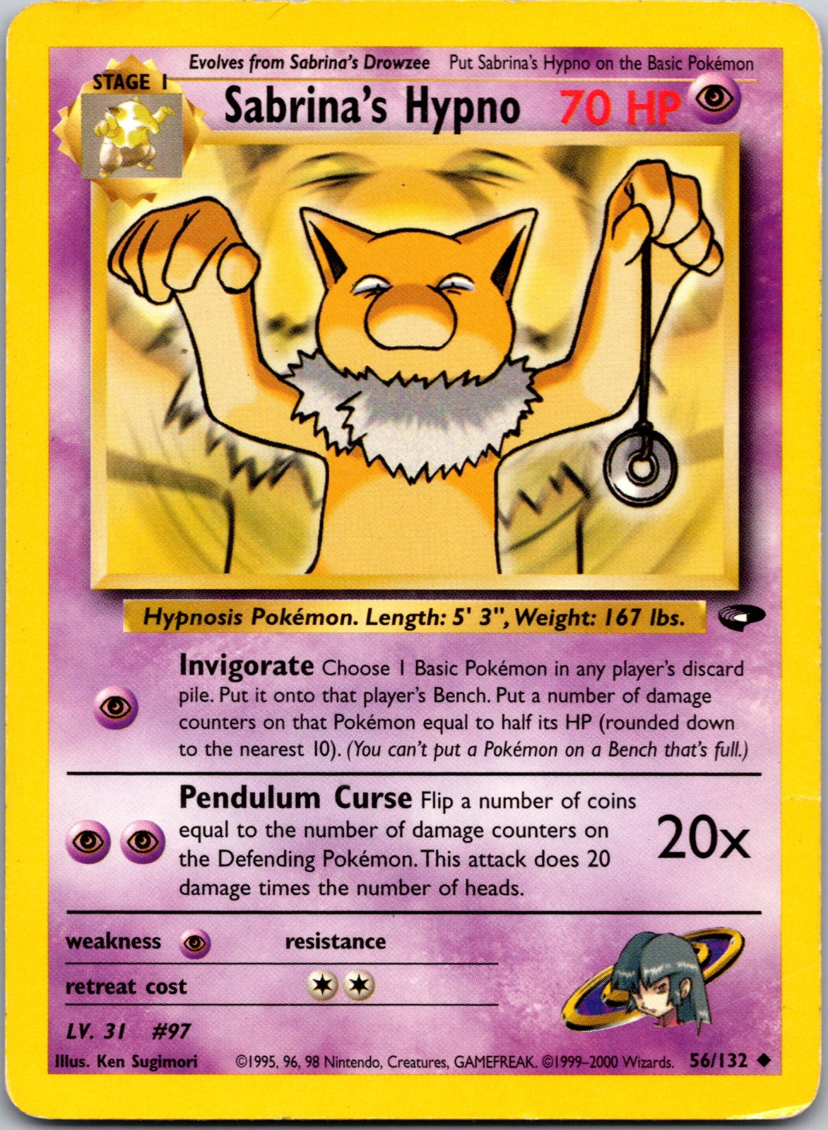 2000 Gym Challenge 056/132 Sabrina's Hypno LP
