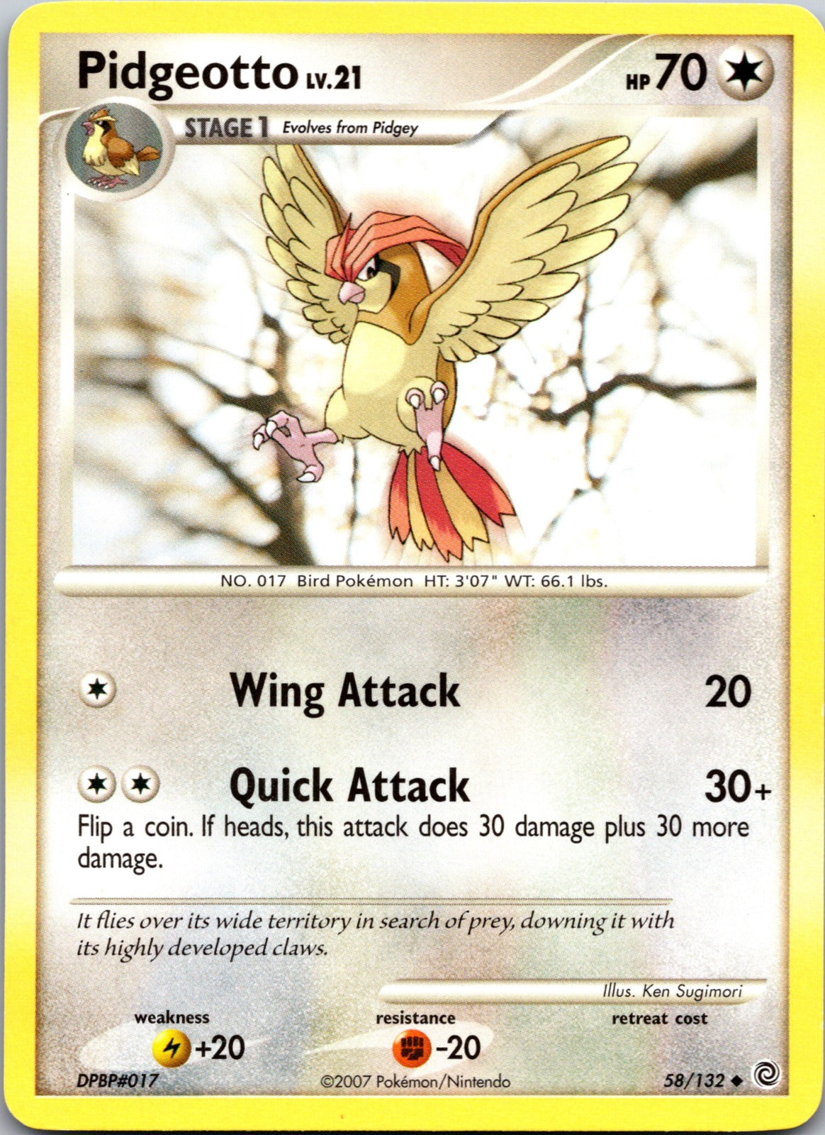 2007 Secret Wonders 58/132 Pidgeotto LP C304
