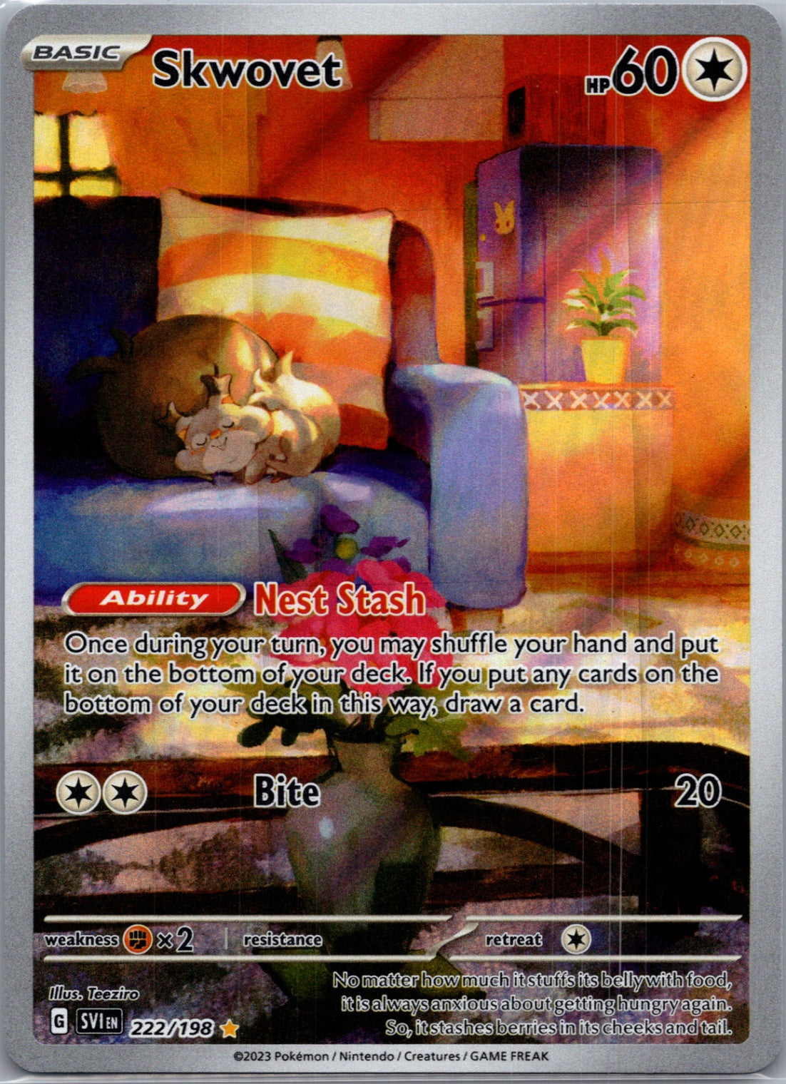 Skwovet Holofoil Illustration Rare SV01: Scarlet & Violet Base Set 222/198 NM