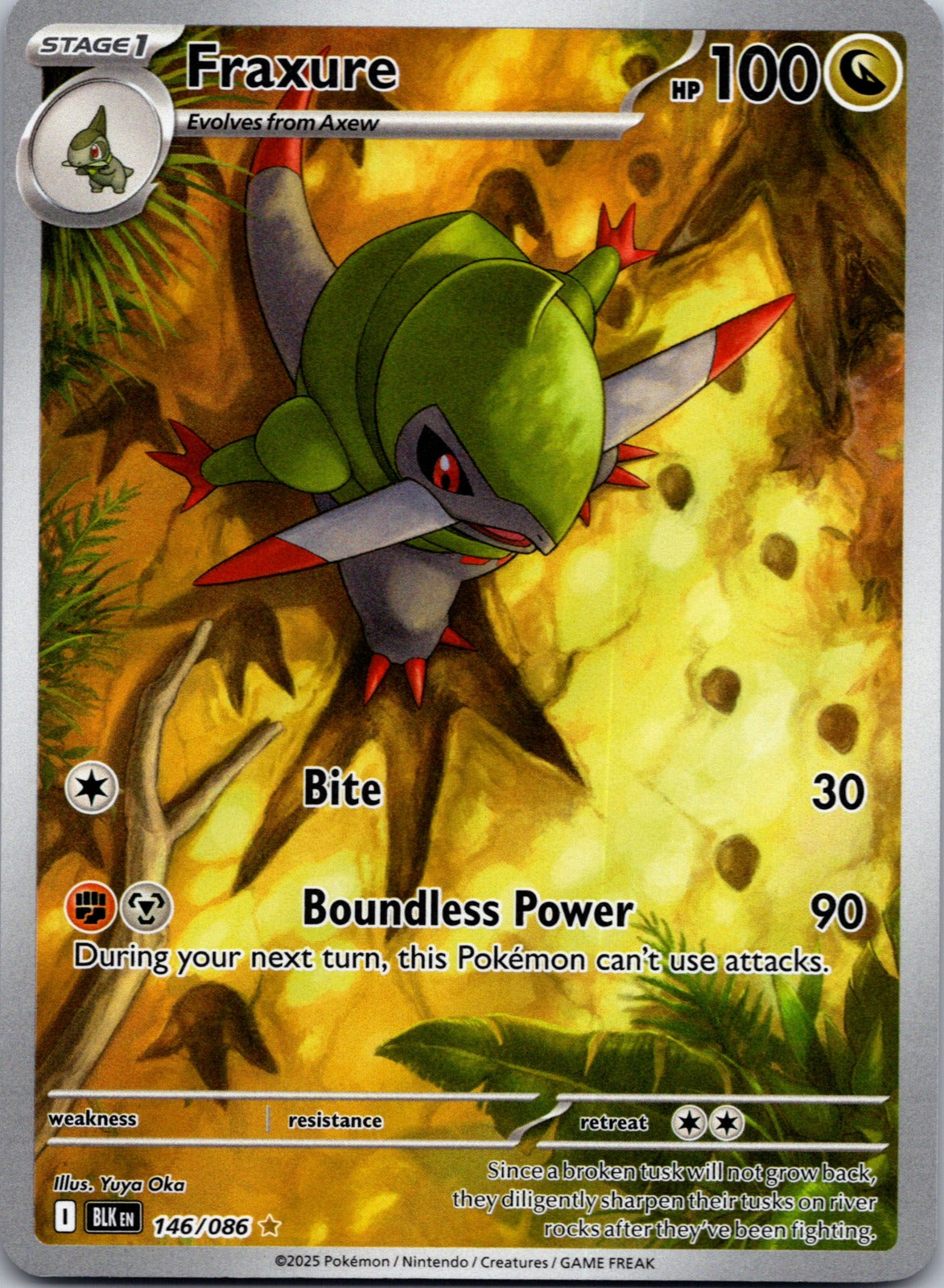 2025 SV: Black Bolt 146/086 Fraxure NM