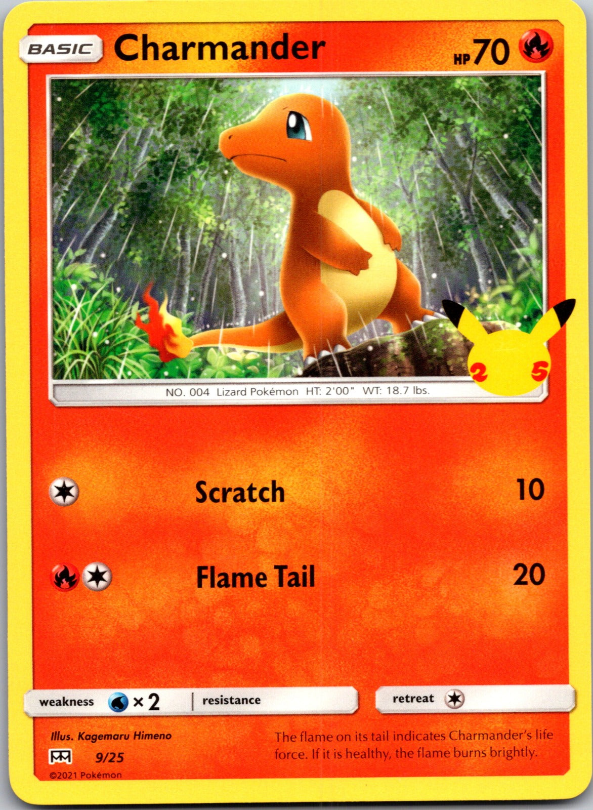 2021 McDonald's 25th Anniversary Promo 009/025 Charmander - 9/25 LP