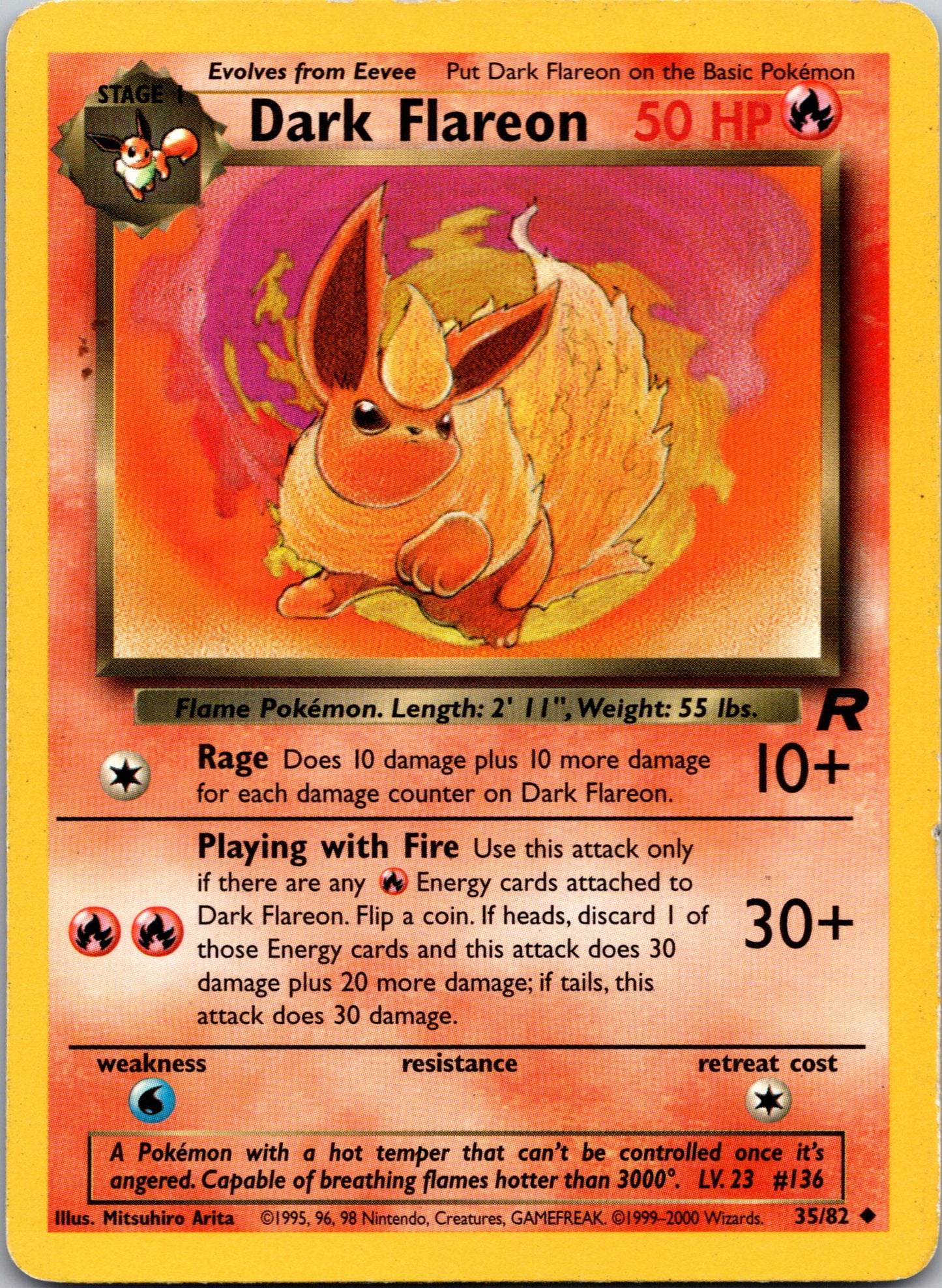 2000 Team Rocket 35/82 Dark Flareon Uncommon A251