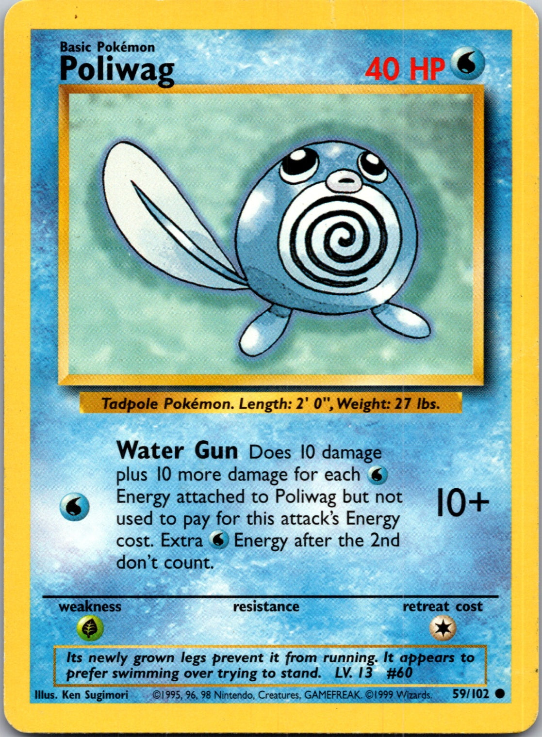 1999 Base Set  059/102 Poliwag Common M169
