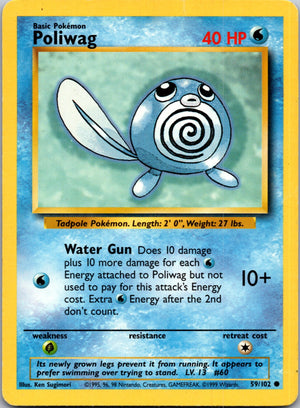 1999 Base Set  059/102 Poliwag Common M169