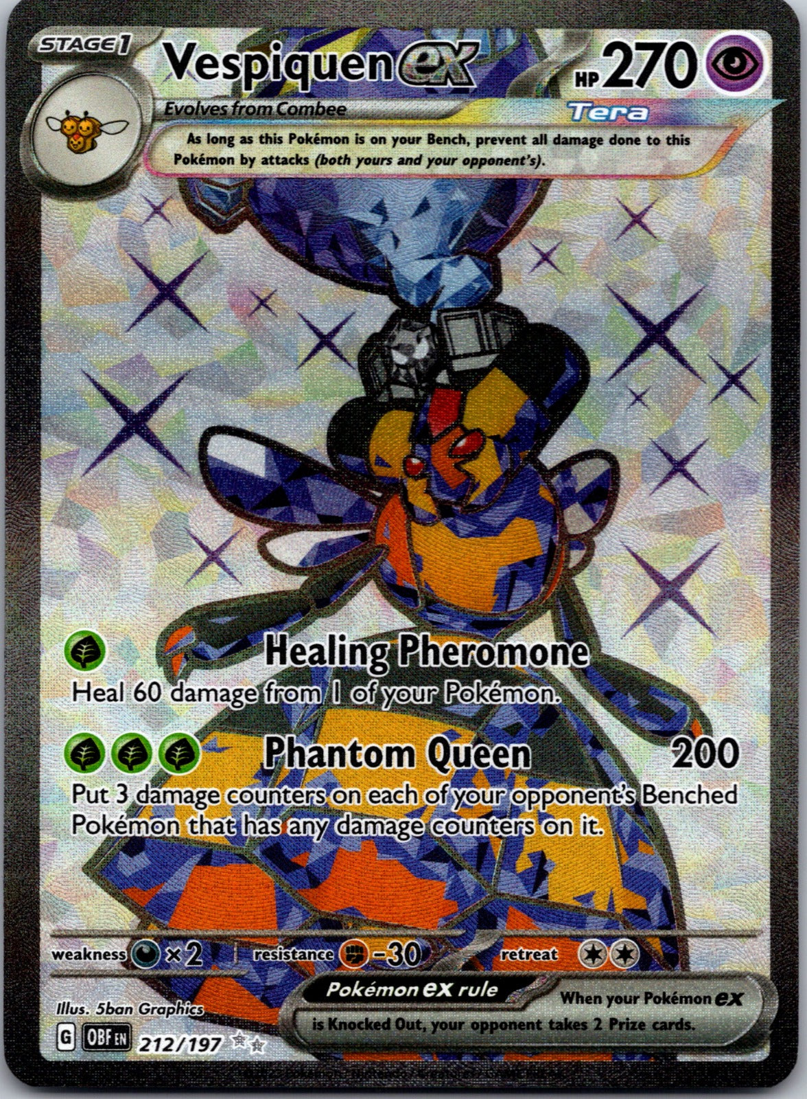 2023 SV03: Obsidian Flames 212/197 Vespiquen ex NM