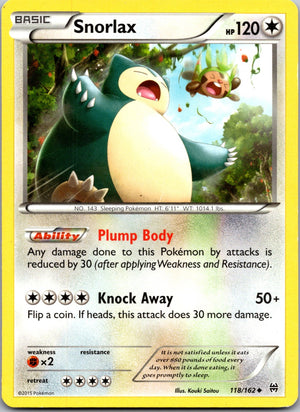 2015 XY - BREAKthrough 118/162 Snorlax LP