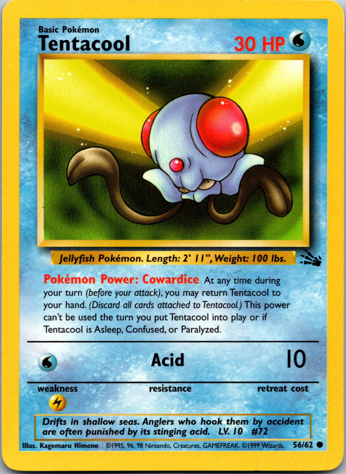 1999 Fossil 56/62 Tentacool LP