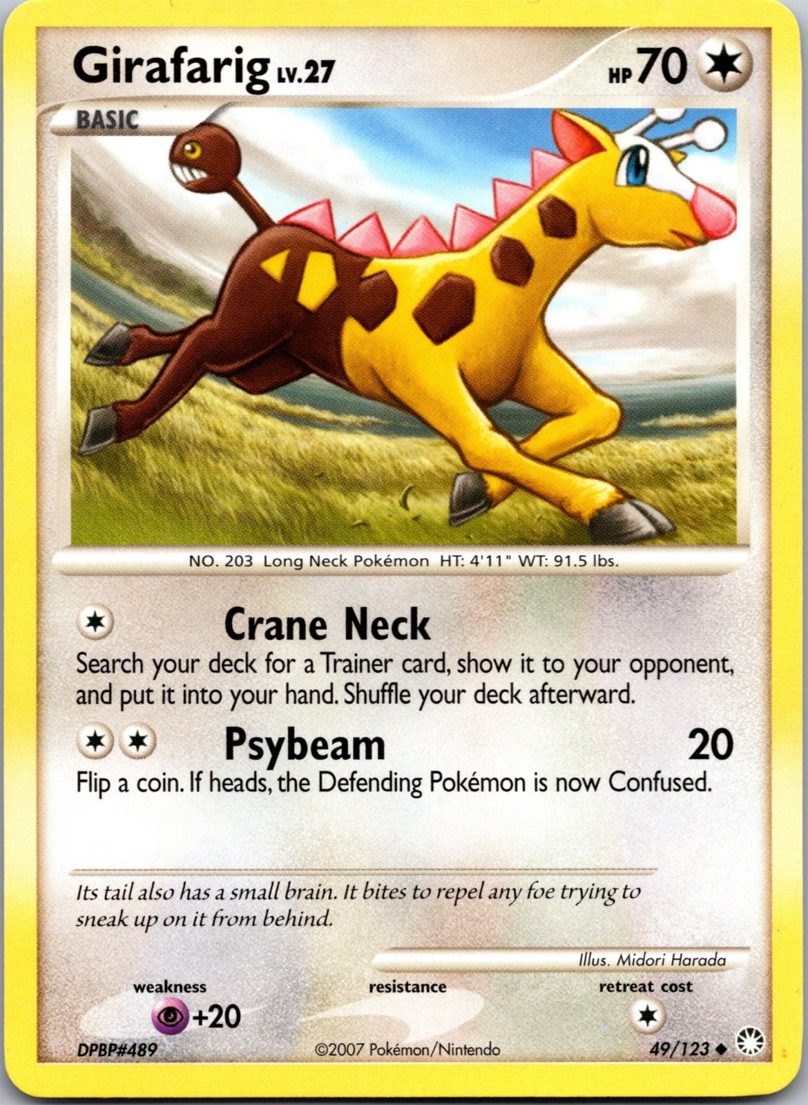 2007 Mysterious Treasures 49/123 Girafarig LP B25