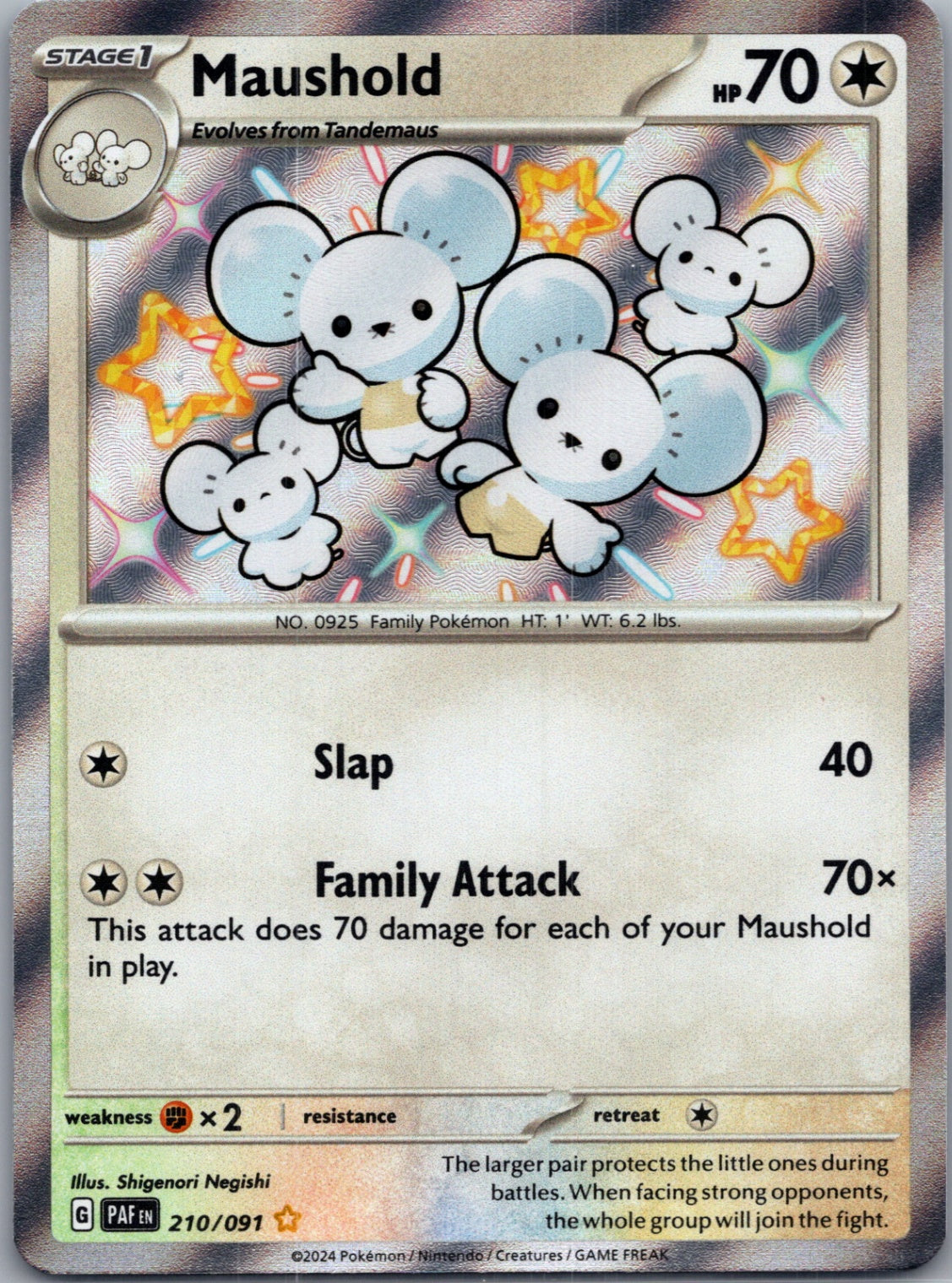 2024 SV: Paldean Fates 210/091 Maushold Shiny Rare F139