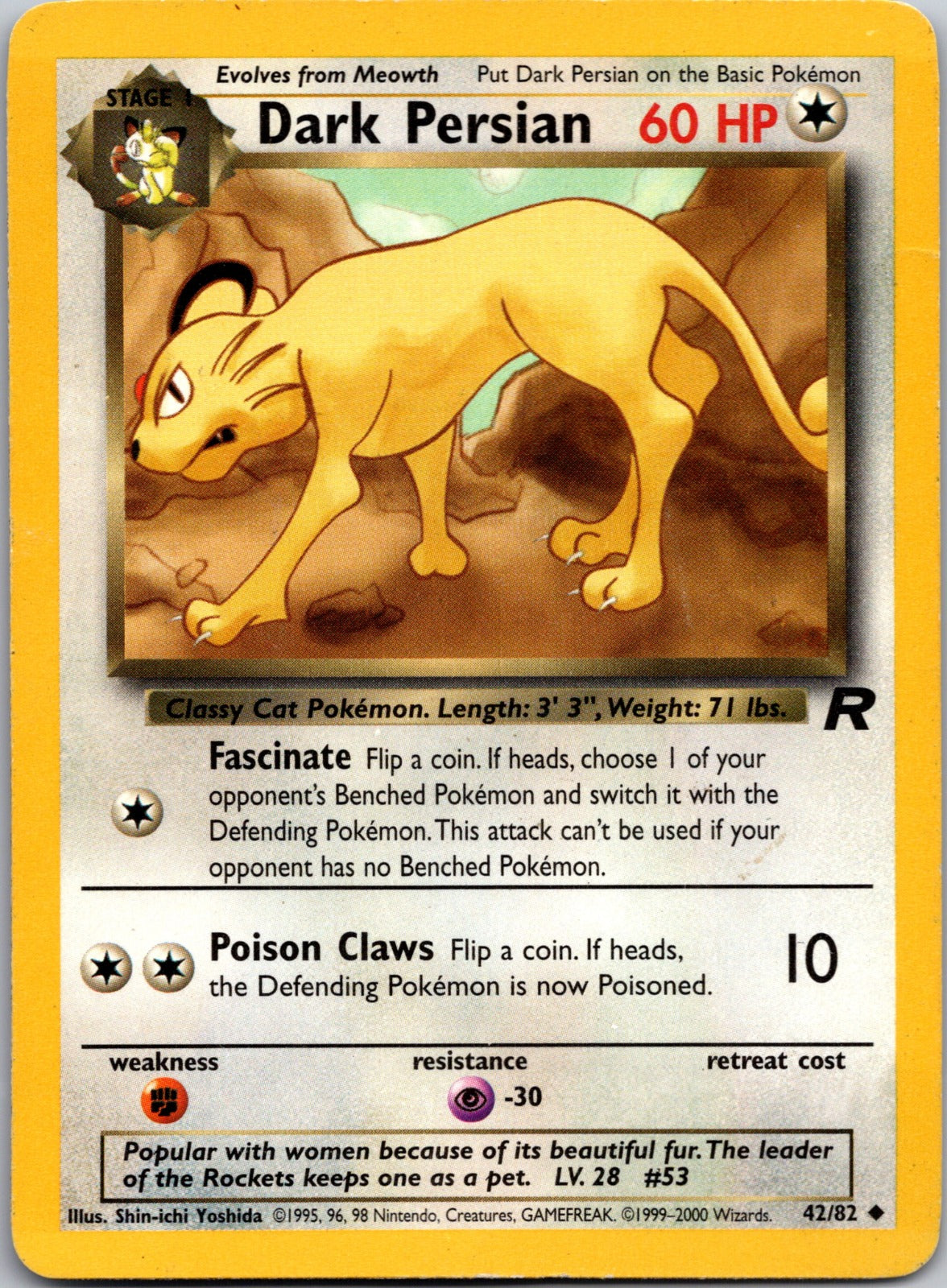 2000 Team Rocket 42/82 Dark Persian LP