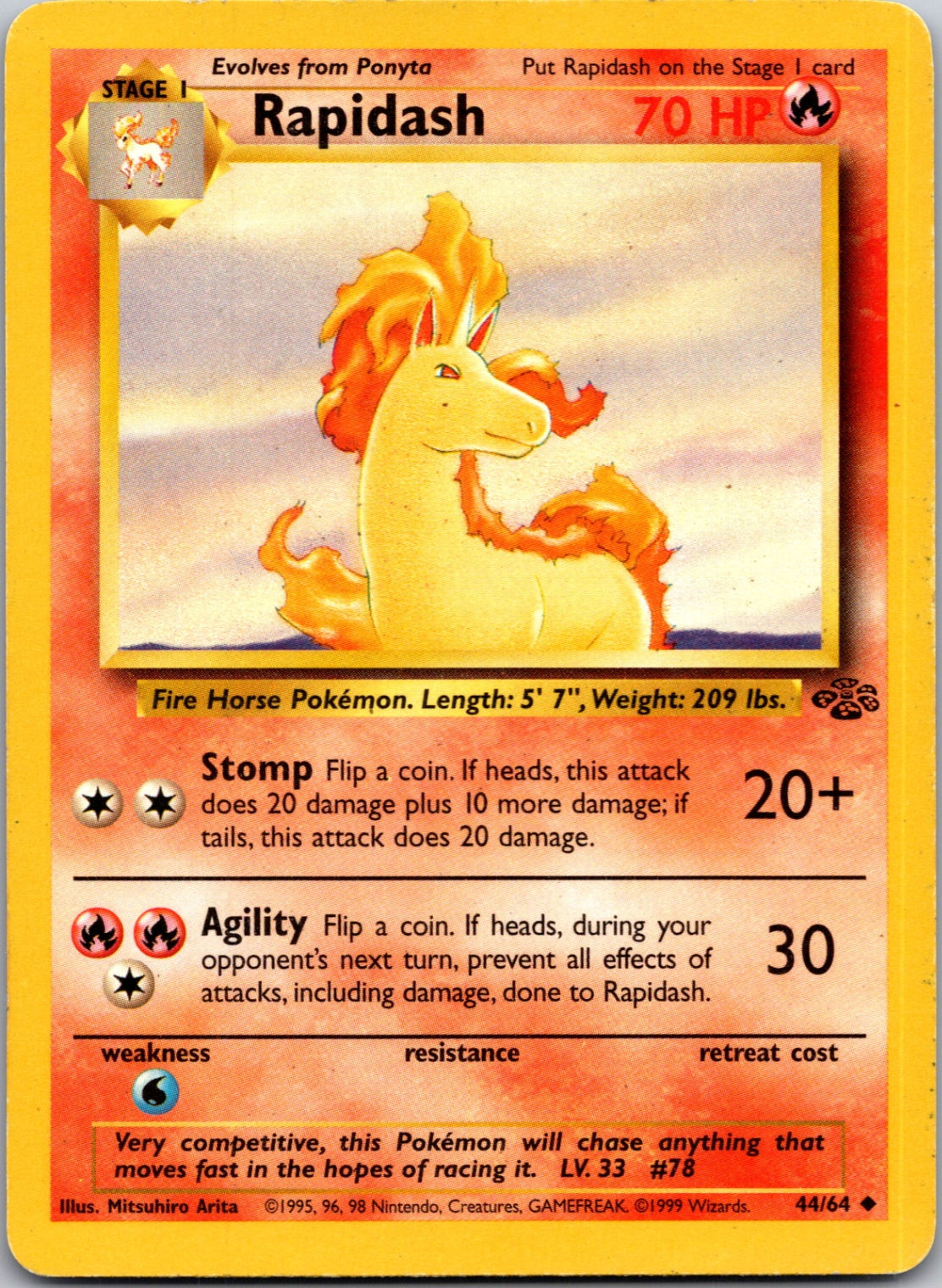 1999 Jungle 44/64 Rapidash Uncommon L175