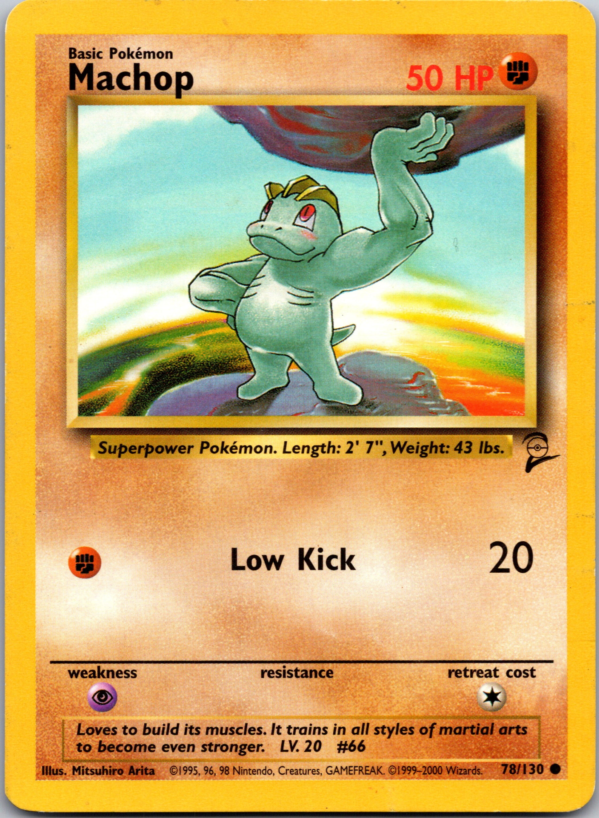 1999 Base Set 2 078/130 Machop Common A188